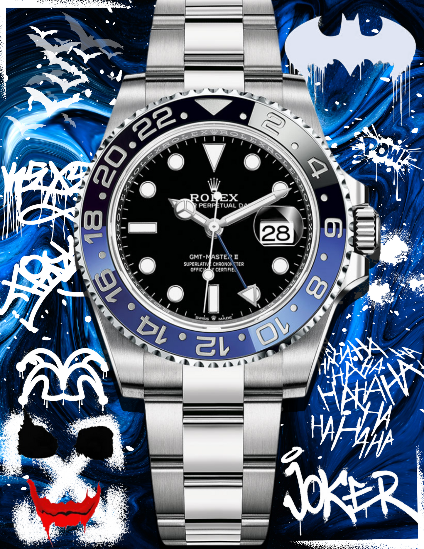 Rolex Batman Digital Art Print