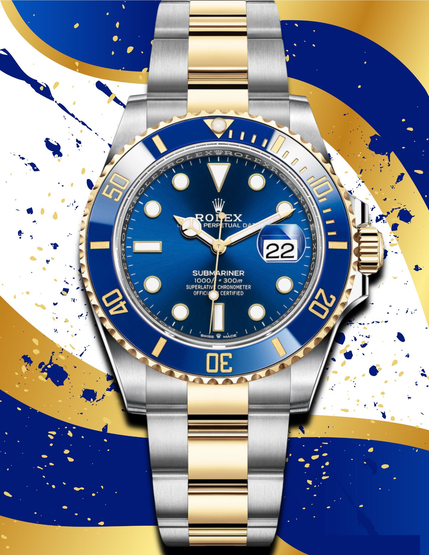 Rolex Submariner Bluesy Digital Wall Art